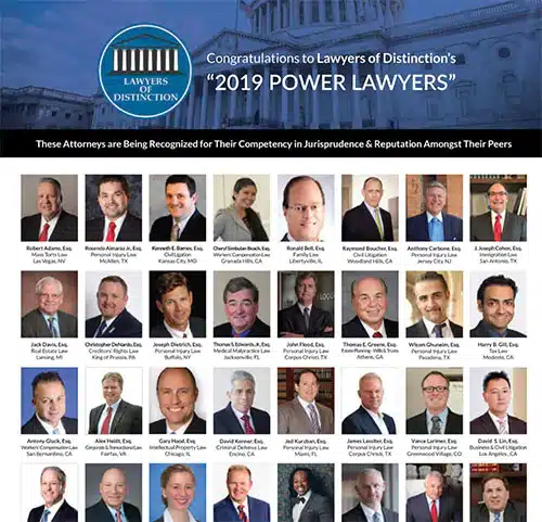 Congratulations to Lawyers of Distinction's "2019 Power Lawyers"