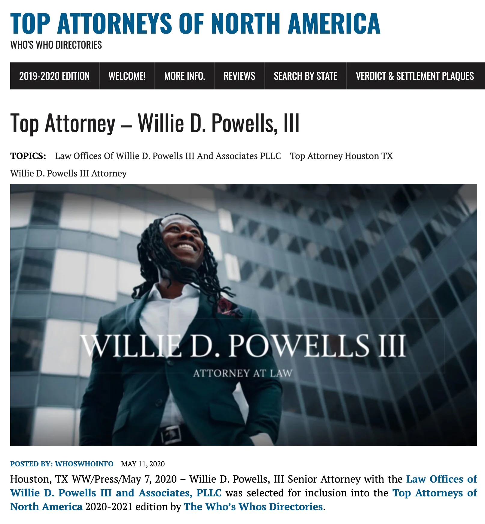 Top Attorney - Willie D. Powells, III